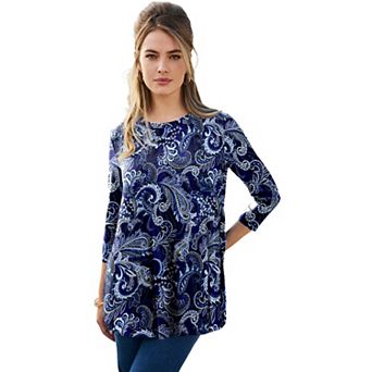 Jessica London Women's Plus Size Stretch Knit Swing Tunic