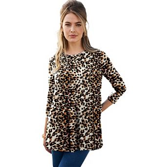 Jessica London Women's Plus Size Stretch Knit Swing Tunic
