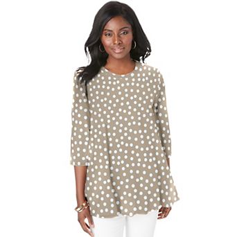 Jessica London Women's Plus Size Stretch Knit Swing Tunic