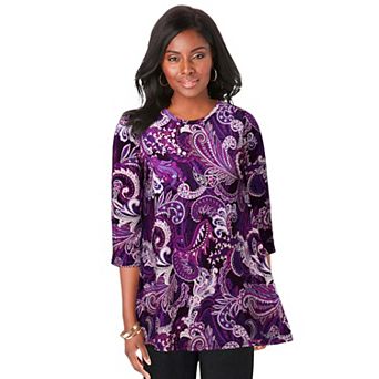 Jessica London Women's Plus Size Stretch Knit Swing Tunic