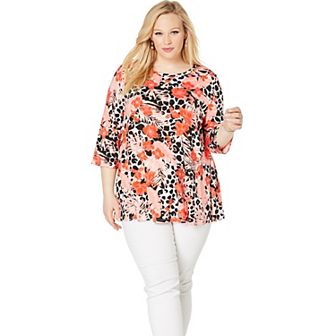 Jessica London Women's Plus Size Stretch Knit Swing Tunic