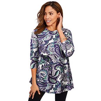 Jessica London Women's Plus Size Stretch Knit Swing Tunic