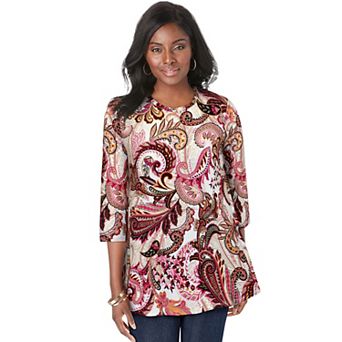 Jessica London Women's Plus Size Stretch Knit Swing Tunic