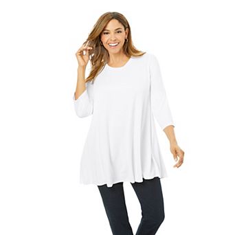 Jessica London Women's Plus Size Stretch Knit Swing Tunic