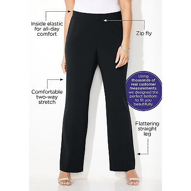 Catherines Women's Plus Size Right Fit Pant (Moderately Curvy)