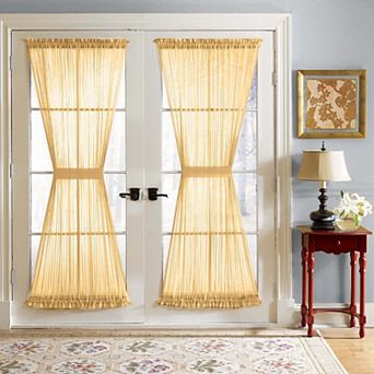 BrylaneHome BH Studio Sheer Voile Door Panel With Tiebacks