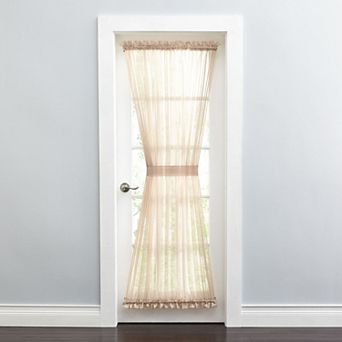 BrylaneHome BH Studio Sheer Voile Door Panel With Tiebacks