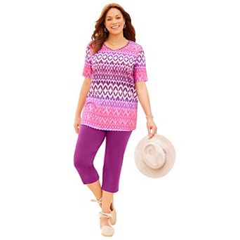 Catherines Women's Plus Size Suprema Short Sleeve V-neck Tee