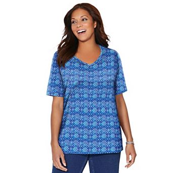 Catherines Women's Plus Size Suprema Short Sleeve V-Neck Tee