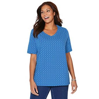 Catherines Women's Plus Size Suprema Short Sleeve V-Neck Tee