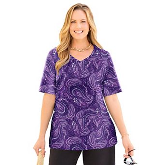 Catherines Women's Plus Size Suprema Short Sleeve V-Neck Tee