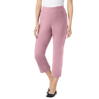 Woman Within Plus Size Petite Pull-On Elastic-Waist Stretch Denim Capri Jeans