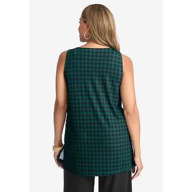 Jessica London Women's Plus Size Stretch Knit Tunic Tank