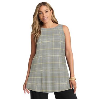 Jessica London Women's Plus Size Stretch Knit Tunic Tank