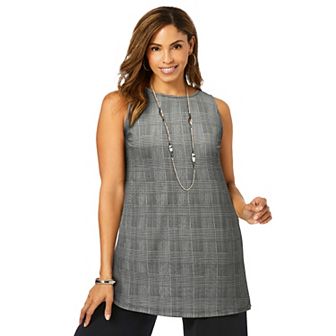 Jessica London Women's Plus Size Stretch Knit Tunic Tank