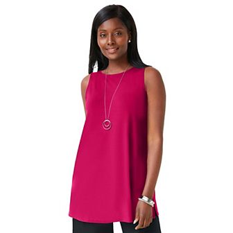 Jessica London Women's Plus Size Stretch Knit Tunic Tank