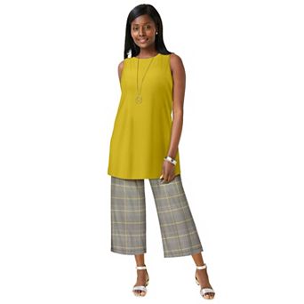 Jessica London Women's Plus Size Stretch Knit Tunic Tank