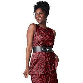 Jessica London Women's Plus Size Stretch Knit Tunic Tank