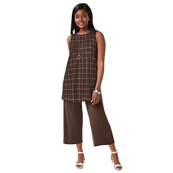 Jessica London Women's Plus Size Stretch Knit Tunic Tank