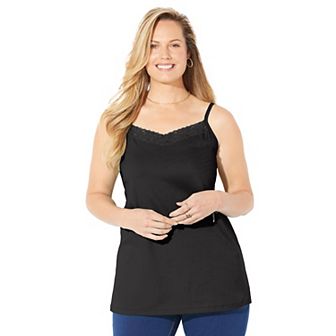 Catherines Women's Plus Size Suprema Cami With Lace