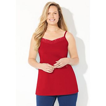 Catherines Women's Plus Size Suprema Cami With Lace