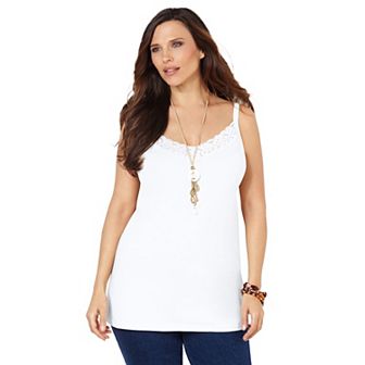 Catherines Women's Plus Size Suprema Cami With Lace