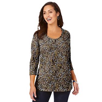 Jessica London Women's Plus Size Stretch Cotton Scoop Neck Tee