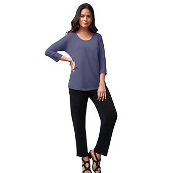 Jessica London Women's Plus Size Stretch Cotton Scoop Neck Tee