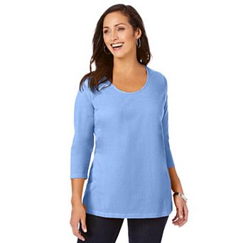 Jessica London Women's Plus Size Stretch Cotton Scoop Neck Tee