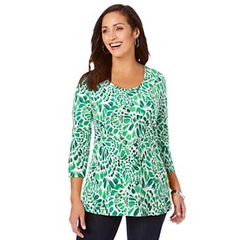 Jessica London Women's Plus Size Stretch Cotton Scoop Neck Tee