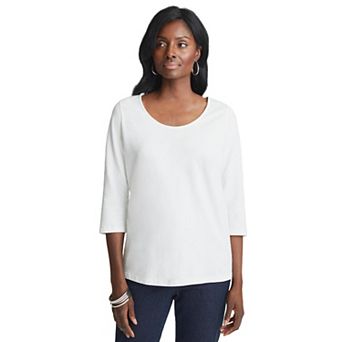 Jessica London Women's Plus Size Stretch Cotton Scoop Neck Tee