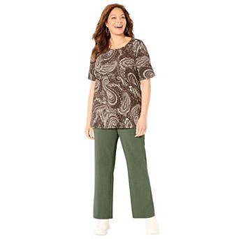 Catherines Women's Plus Size Suprema Wide Leg Pant