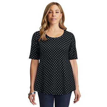 Jessica London Women's Plus Size Stretch Cotton Peplum Tunic