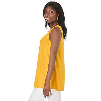 Jessica London Women's Plus Size Stretch Knit Sleeveless Swing Tunic
