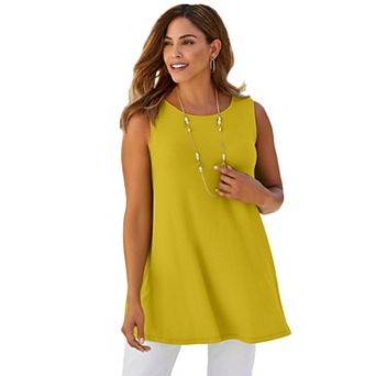 Jessica London Women's Plus Size Stretch Knit Sleeveless Swing Tunic