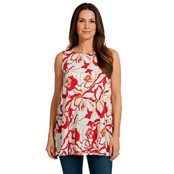 Jessica London Women's Plus Size Stretch Knit Sleeveless Swing Tunic
