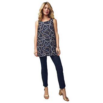 Jessica London Women's Plus Size Georgette Tunic Tank