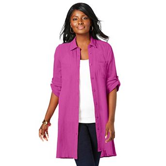 Jessica London Women's Plus Size Gauze Mega Tunic