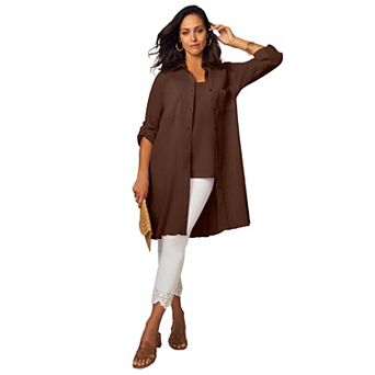Jessica London Women's Plus Size Gauze Mega Tunic