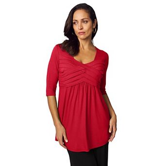 Jessica London Women's Plus Size Stretch Knit Pleated Tunic