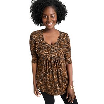 Jessica London Women's Plus Size Stretch Knit Pleated Tunic