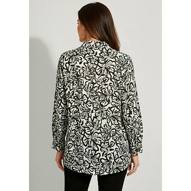 Jessica London Women's Plus Size Georgette Button Front Tunic