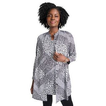 Jessica London Women's Plus Size Georgette Button Front Tunic