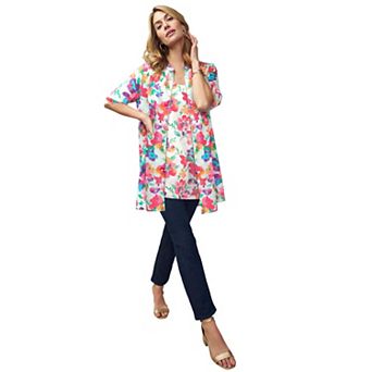 Jessica London Women's Plus Size Georgette Button Front Tunic