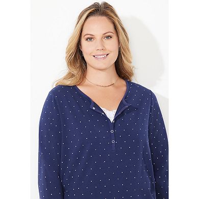 Catherines Women's Plus Size Suprema Snap-placket Tee