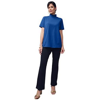 Jessica London Women's Plus Size Short Sleeve Mock Neck