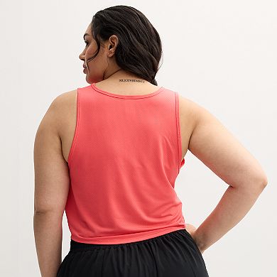 Juniors' Plus Size SO Relaxed Mesh Tank Top
