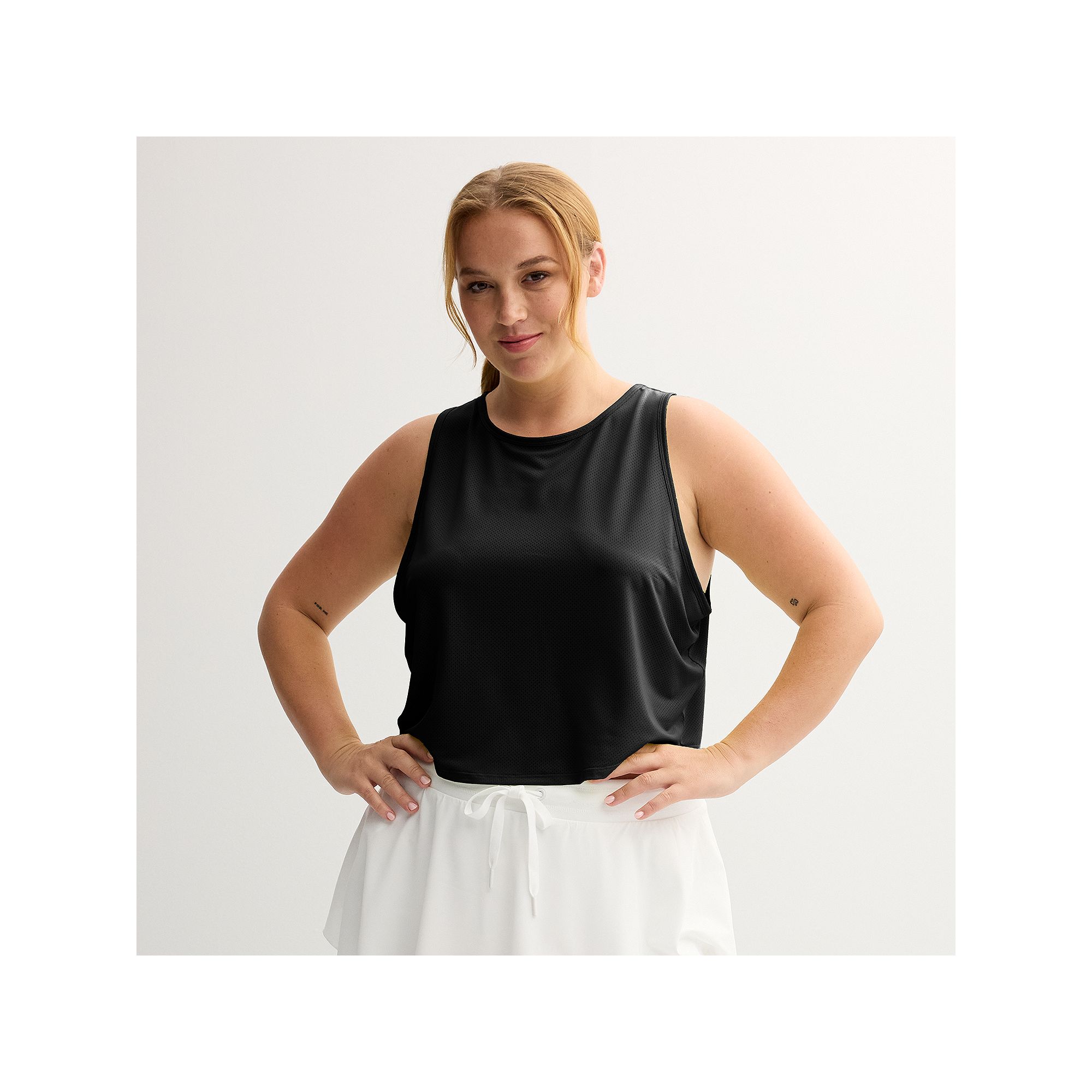 Juniors Plus Size SO® Relaxed Mesh Tank Top, Girls, Size: 1XL, Black Lux