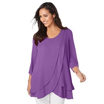 Jessica London Women's Plus Size Double Layer Tunic