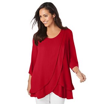 Jessica London Women's Plus Size Double Layer Tunic